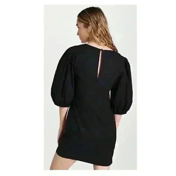 FREE PEOPLE Hope Dress, Black, Size Small, Mini w/puff Sleeves, Excellent Cond. - Picture 4 of 14